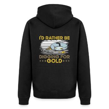 Creuser pour trouver de l’or - Veste à capuche bio Premium Unisexe - noir - Dos - Nico (187cm)