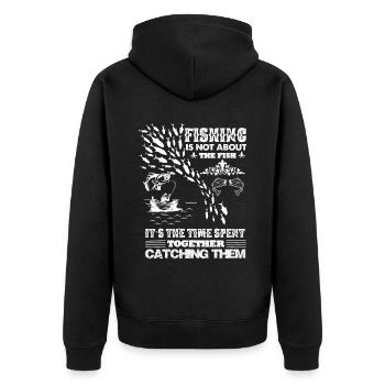 La pêche ne concerne pas le poisson, mais - Veste à capuche bio Premium Unisexe - noir - Dos - Nico (187cm)
