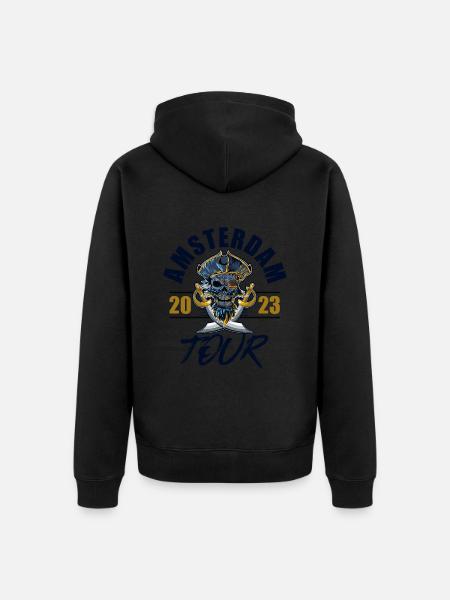 Amsterdam 2023 Skeleton - Unisex Premium Organic Zip Hoodie - black