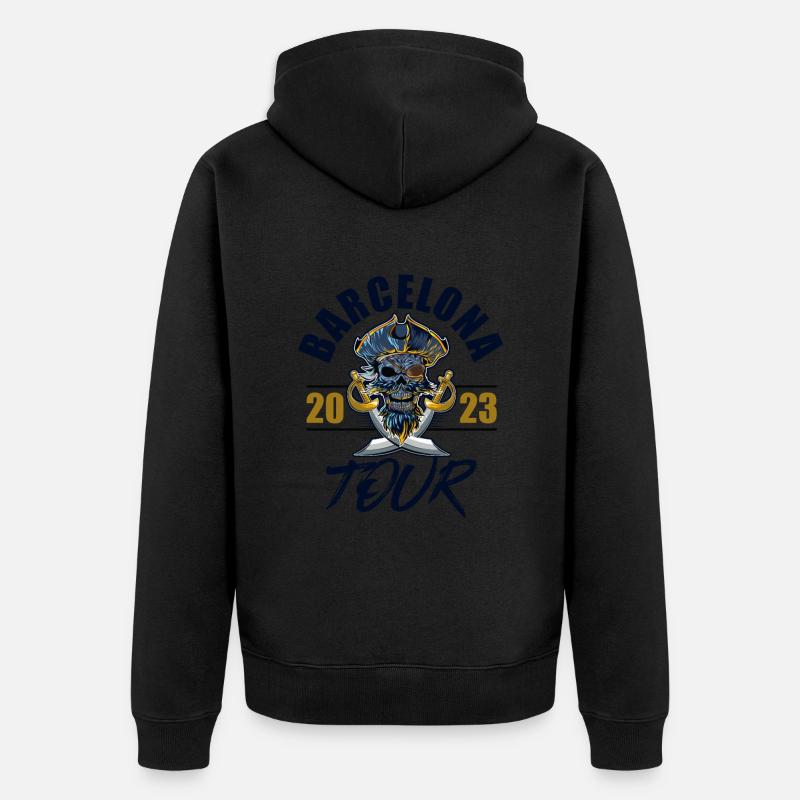Barcelone 2023 Skeleton - Veste à capuche bio Premium Unisexe - noir