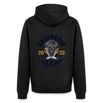 California 2023 Skeleton - Unisex Premium Organic Zip Hoodie - black - Back - Nico (187cm)