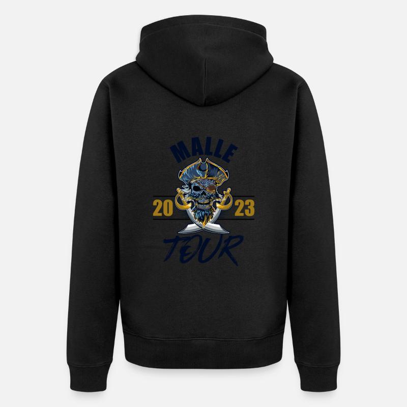 Malle 2023 Squelette - Veste à capuche bio Premium Unisexe - noir