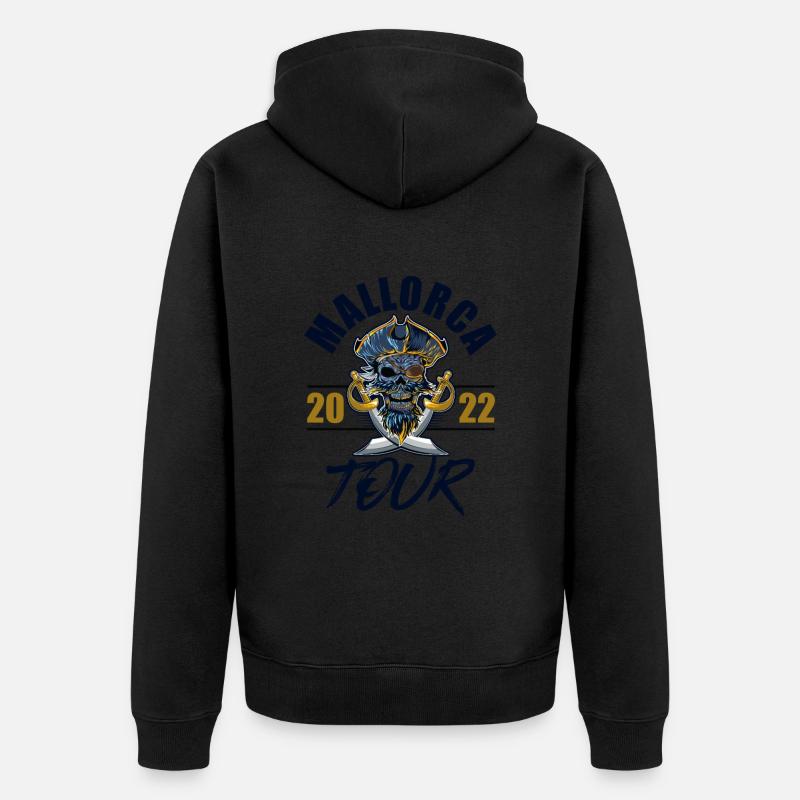 Majorque 2023 Squelette - Veste à capuche bio Premium Unisexe - noir