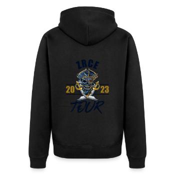 Zrce Party 2023 Skelett - Unisex Premium Bio Zip Hoodie - Schwarz - Hinten - Nico (187cm)