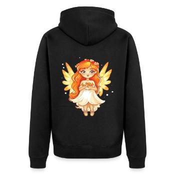 Fée Ange Magique Anges Ailes Enchanteresses - Veste à capuche bio Premium Unisexe - noir - Dos - Nico (187cm)