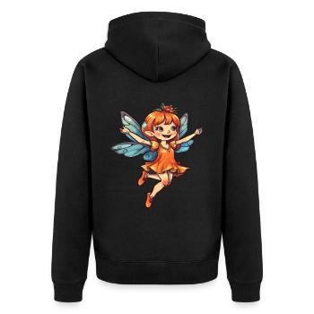 Gute Fee Märchen Fantasie Magie Mädchenpower - Unisex Premium Bio Zip Hoodie - Schwarz - Hinten - Nico (187cm)