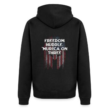 Freedom Huddle Murica le 4 juillet - Veste à capuche bio Premium Unisexe - noir - Dos - Nico (187cm)