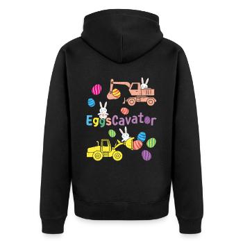 Easter For Boys Toddlers Eggs Cavator Funny - Unisex Premium Organic Zip Hoodie - black - Back - Nico (187cm)