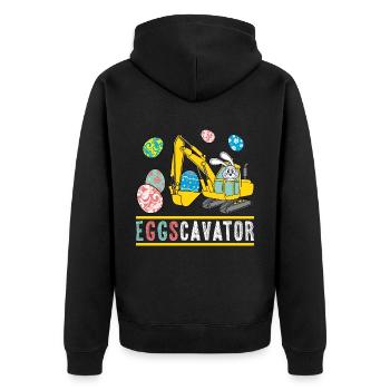 Oeufs Cavator Pâques pour garçons Enfants Tout-petits Bunny - Veste à capuche bio Premium Unisexe - noir - Dos - Nico (187cm)