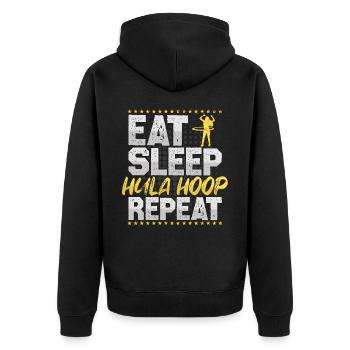 Gymnastique Manger Dormir Répéter Fitness Hobby Hula - Veste à capuche bio Premium Unisexe - noir - Dos - Nico (187cm)