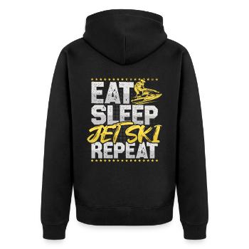 Jet Ski Manger Dormir Répéter Sports nautiques Hobby Jet Ski - Veste à capuche bio Premium Unisexe - noir - Dos - Nico (187cm)