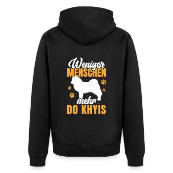 Mehr Do Khyi Tibetmastiff Tibetdogge - Unisex Premium Bio Zip Hoodie - Schwarz - Hinten - Nico (187cm)