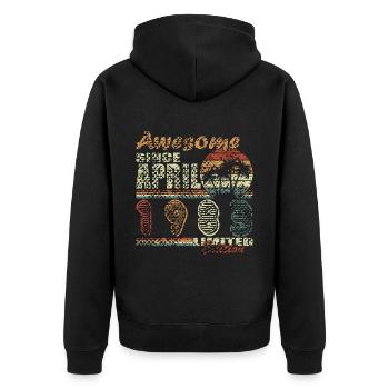 April 1983 | April 1983 Anniversary 1983 - Unisex Premium Organic Zip Hoodie - black - Back - Nico (187cm)