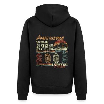 18e anniversaire 18 ans avril 2003 - Veste à capuche bio Premium Unisexe - noir - Dos - Nico (187cm)
