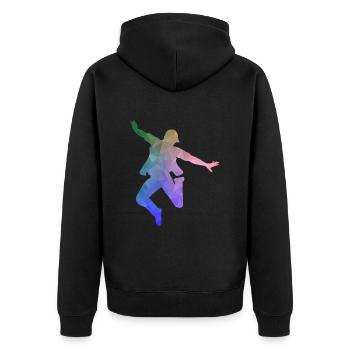 Hip Hop bboy - Unisex Premium Bio Zip Hoodie - Schwarz - Hinten - Nico (187cm)