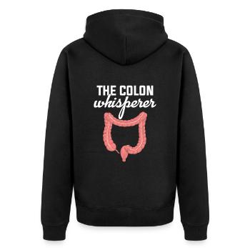 Colon Whisperer, Endoscopie Gastroentérologie - Veste à capuche bio Premium Unisexe - noir - Dos - Nico (187cm)