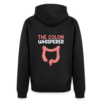 Colon Whisperer, Endoscopie Gastroentérologie - Veste à capuche bio Premium Unisexe - noir - Dos - Nico (187cm)