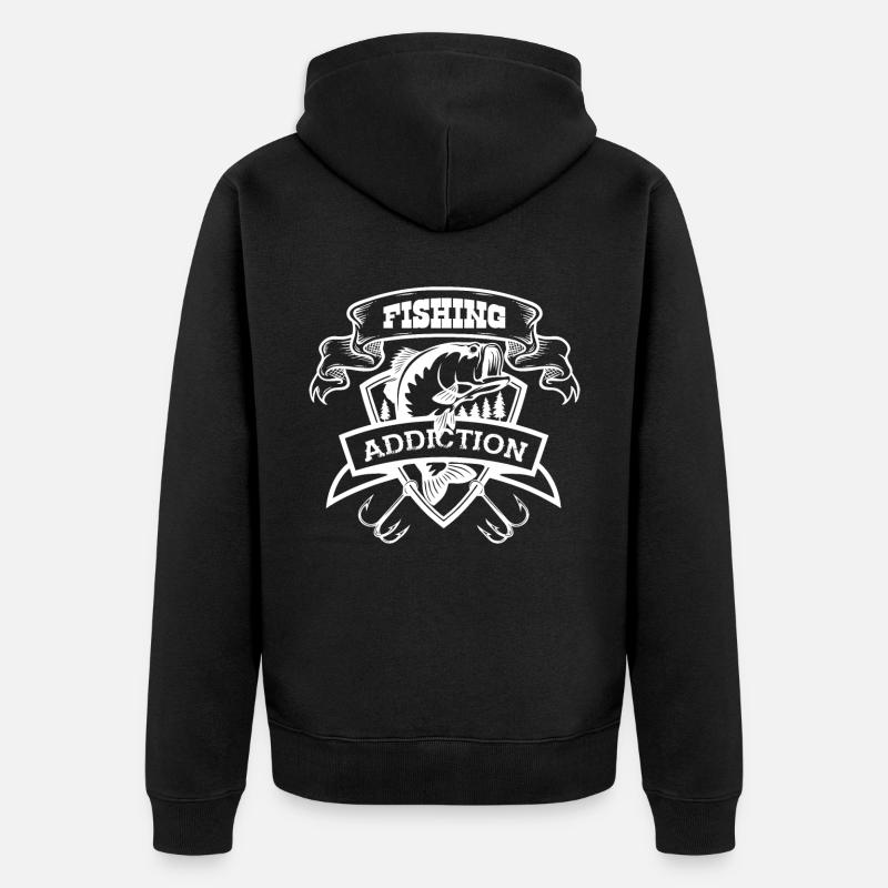 Dépendance à la pêche - - Veste à capuche bio Premium Unisexe - noir