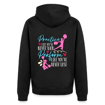 Pratique du cheerleading comme vous n’avez jamais applaudi - Veste à capuche bio Premium Unisexe - noir - Dos - Nico (187cm)