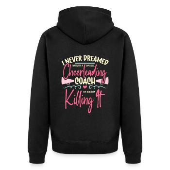 Cheerleading Je n’ai jamais rêvé que j’encouragerais - Veste à capuche bio Premium Unisexe - noir - Dos - Nico (187cm)