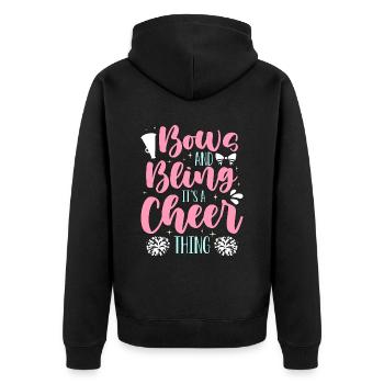 Cheerleading Bows And Bling It's A Cheer Cheering - Unisex Premium Bio Zip Hoodie - Schwarz - Hinten - Nico (187cm)