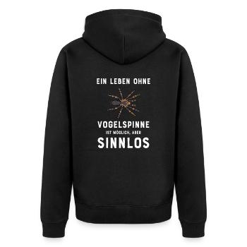 Vogelspinne I Tarantula Terrarium Motiv für - Unisex Premium Bio Zip Hoodie - Schwarz - Hinten - Nico (187cm)