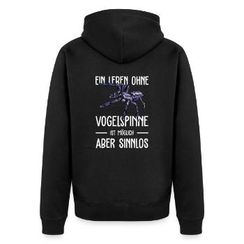Vogelspinne I Tarantula Terrarium Motiv für - Unisex Premium Bio Zip Hoodie - Schwarz - Hinten - Nico (187cm)