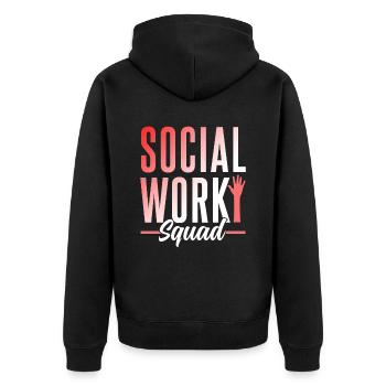 Social Work Team Social Worker Social Work - Unisex Premium Organic Zip Hoodie - black - Back - Nico (187cm)