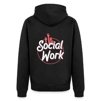 Social Work Social Work Social Worker Profession - Unisex Premium Organic Zip Hoodie - black - Back - Nico (187cm)