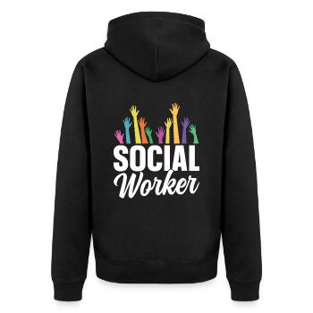 Travailleur social Travail social Profession de travailleur social - Veste à capuche bio Premium Unisexe - noir - Dos - Nico (187cm)