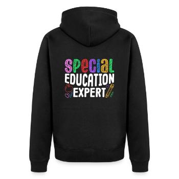 Expert in Special Education Teachers Special Education - Unisex Premium Organic Zip Hoodie - black - Back - Nico (187cm)