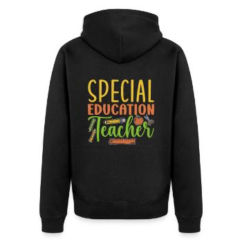 Teacher of Special Education Special Education Profession - Unisex Premium Organic Zip Hoodie - black - Back - Nico (187cm)