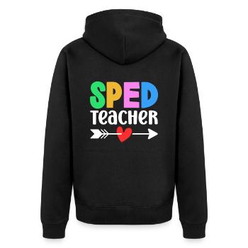 Lehrer Für Sonderpädagogik Sonderpädagoge Beruf - Unisex Premium Bio Zip Hoodie - Schwarz - Hinten - Nico (187cm)