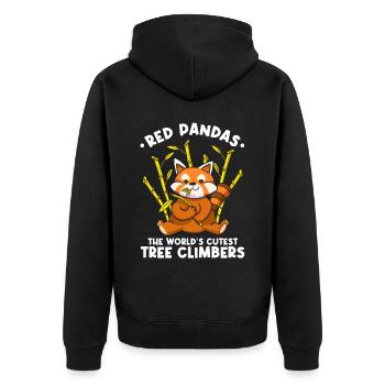 Roter Panda Die niedlichsten Baumkletterer der Welt - Unisex Premium Bio Zip Hoodie - Schwarz - Hinten - Nico (187cm)