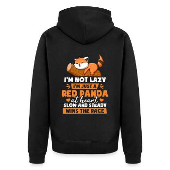 Je ne suis qu’un panda roux - Veste à capuche bio Premium Unisexe - noir - Dos - Nico (187cm)