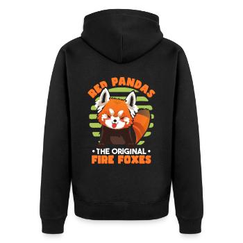 Panda roux mignon - Veste à capuche bio Premium Unisexe - noir - Dos - Nico (187cm)