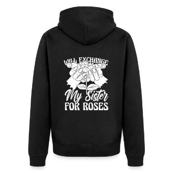 Hobby Gardener Garden Roses Horticultural Sister - Unisex Premium Organic Zip Hoodie - black - Back - Nico (187cm)