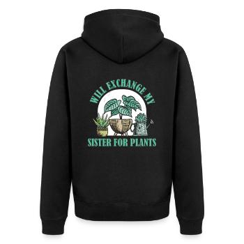 Hobby Gardener Garden Funny - Unisex Premium Organic Zip Hoodie - black - Back - Nico (187cm)