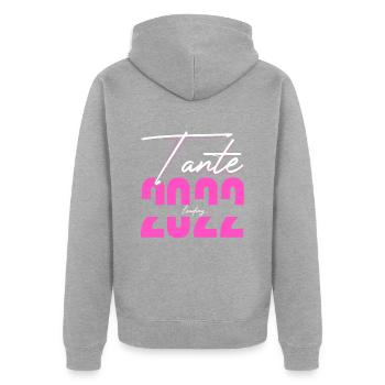 Tante Loading 2022 Babyankündigung Geburt Beste Ta - Unisex Premium Bio Zip Hoodie - Grau meliert - Hinten - Nico (187cm)