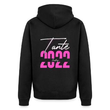 Tante Loading 2022 Babyankündigung Geburt Beste Ta - Unisex Premium Bio Zip Hoodie - Schwarz - Hinten - Nico (187cm)