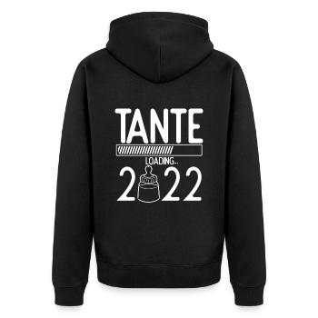 Tante Loading 2022 Babyankündigung Geburt Beste Ta - Unisex Premium Bio Zip Hoodie - Schwarz - Hinten - Nico (187cm)