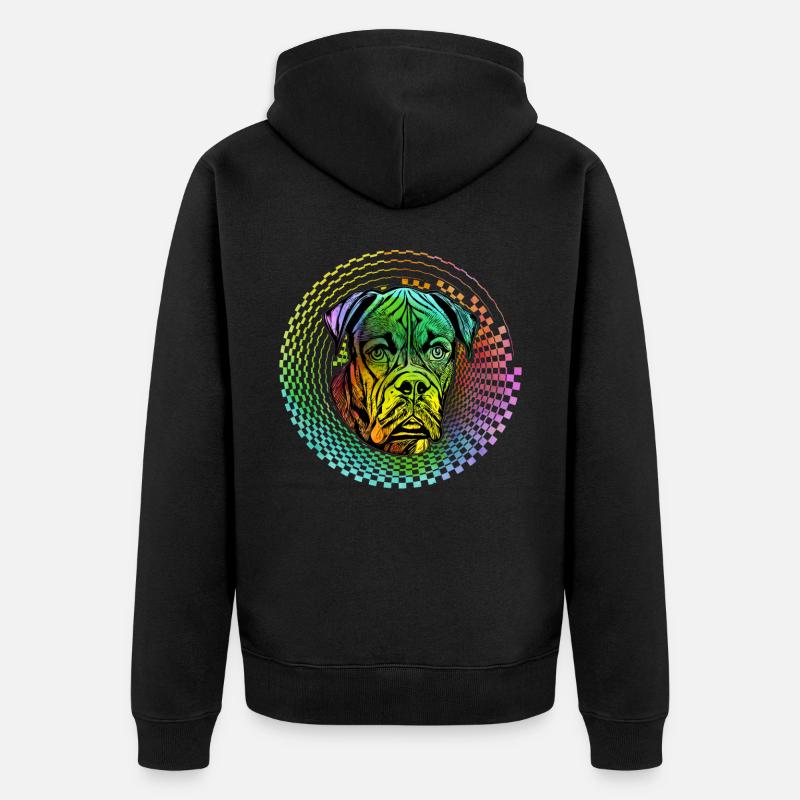 Boxer Retro - Unisex Premium Bio Zip Hoodie - Schwarz