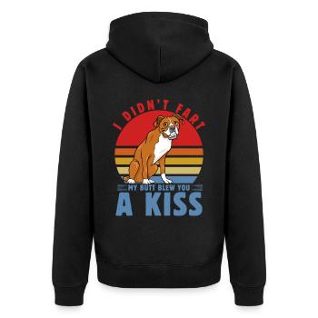 Je n’ai pas pété mes fesses t’a soufflé un baiser Boxer - Veste à capuche bio Premium Unisexe - noir - Dos - Nico (187cm)