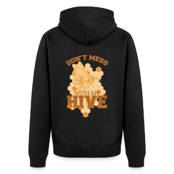 Ne plaisante pas avec ma ruche - Veste à capuche bio Premium Unisexe - noir - Dos - Nico (187cm)