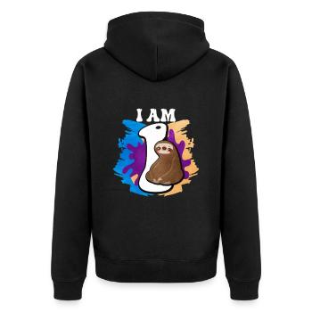 Je suis 1 paresseux - Veste à capuche bio Premium Unisexe - noir - Dos - Nico (187cm)