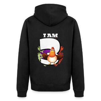 I am 3 chickens - Unisex Premium Organic Zip Hoodie - black - Back - Nico (187cm)