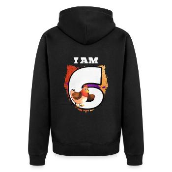 I am 6 chickens - Unisex Premium Organic Zip Hoodie - black - Back - Nico (187cm)