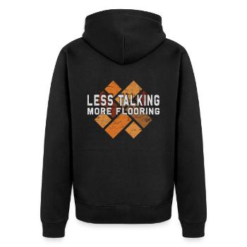 Flooring carpet installers - Unisex Premium Organic Zip Hoodie - black - Back - Nico (187cm)