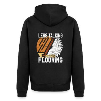 Flooring carpet installers - Unisex Premium Organic Zip Hoodie - black - Back - Nico (187cm)