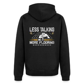 Flooring carpet installers - Unisex Premium Organic Zip Hoodie - black - Back - Nico (187cm)